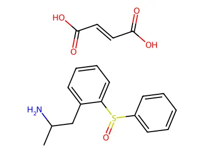 1-[2-(Benzenesulfinyl)phenyl]propan-2-amine;but-2-enedioic acid structure