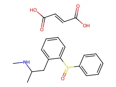 1-[2-(benzenesulfinyl)phenyl]-N-methylpropan-2-amine;but-2-enedioic acid structure