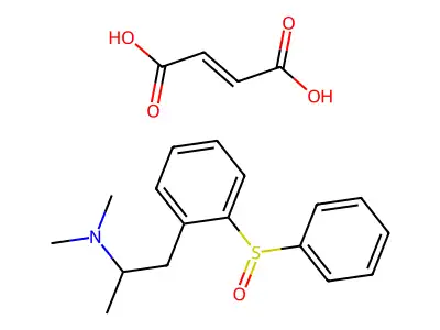 1-[2-(benzenesulfinyl)phenyl]-N,N-dimethylpropan-2-amine;but-2-enedioic acid structure