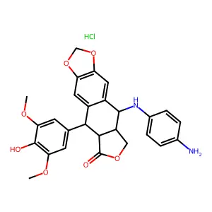 4'-demethyl-4-p-nitroaniline-4-desoxypodophyllotoxin structure