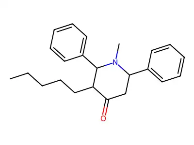 1-Methyl-3-pentyl-2,6-diphenylpiperidin-4-one structure