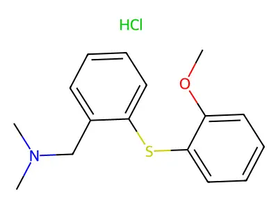 Benzenemethanamine, N,N-dimethyl-2-((2-methoxyphenyl)thio)-, hydrochloride structure