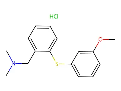 Benzenemethanamine, N,N-dimethyl-2-((3-methoxyphenyl)thio)-, hydrochloride structure