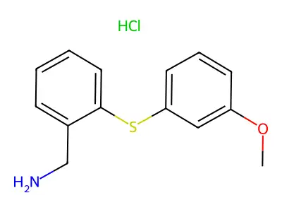 Benzenemethanamine, 2-((3-methoxyphenyl)thio)-, hydrochloride structure