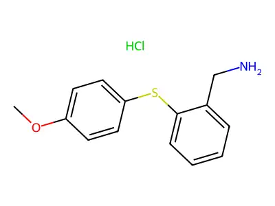 Benzenemethanamine, 2-((4-methoxyphenyl)thio)-, hydrochloride structure