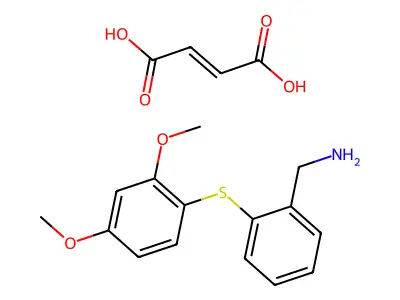 But-2-enedioic acid;[2-(2,4-dimethoxyphenyl)sulfanylphenyl]methanamine structure