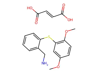 But-2-enedioic acid;[2-(2,5-dimethoxyphenyl)sulfanylphenyl]methanamine structure