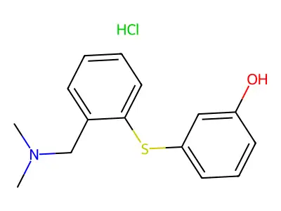 Phenol, 3-((2-((dimethylamino)methyl)phenyl)thio)-, hydrochloride structure