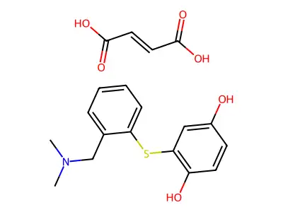 But-2-enedioic acid;2-[2-[(dimethylamino)methyl]phenyl]sulfanylbenzene-1,4-diol structure
