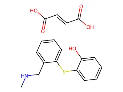 But-2-enedioic acid;2-[2-(methylaminomethyl)phenyl]sulfanylphenol structure