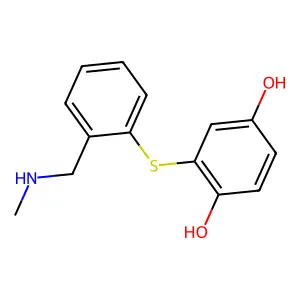 2-({2-[(Methylamino)methyl]phenyl}sulfanyl)-1,4-benzenediol structure