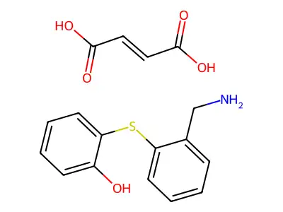 2-((2-(Aminomethyl)phenyl)thio)phenol (Z)-2-butenedioate (1:1) (salt) structure