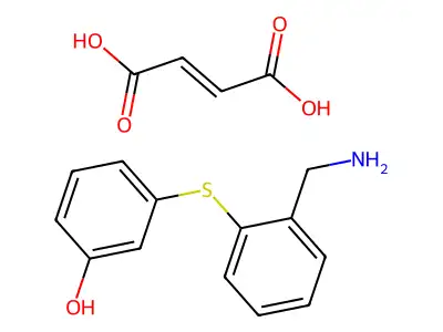 3-((2-(Aminomethyl)phenyl)thio)phenol (Z)-2-butenedioate (1:1) (salt) structure