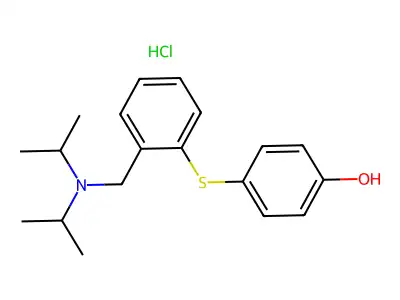 Phenol, 4-((2-((bis(1-methylethyl)amino)methyl)phenyl)thio)-, hydrochloride structure