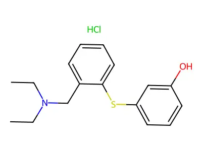 Phenol, 3-((2-((diethylamino)methyl)phenyl)thio)-, hydrochloride structure