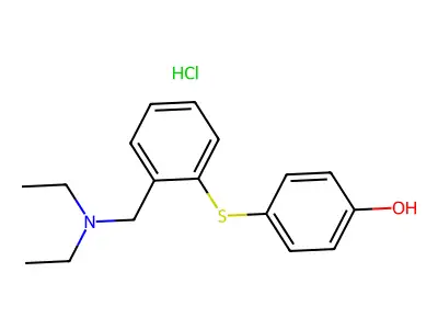 Phenol, 4-((2-((diethylamino)methyl)phenyl)thio)-, hydrochloride structure