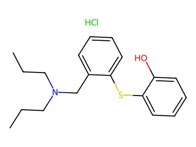Phenol, 2-((2-((dipropylamino)methyl)phenyl)thio)-, hydrochloride structure