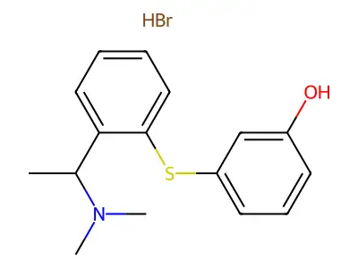 Phenol, 3-((2-(1-(dimethylamino)ethyl)phenyl)thio)-, hydrobromide, (+-)- structure