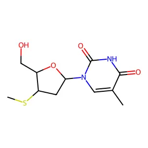 Thymidine, 3'-S-methyl-3'-thio- structure