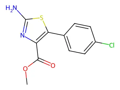 Methyl 2-amino-5-(4-chlorophenyl)-1,3-thiazole-4-carboxylate structure