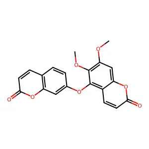2H-1-Benzopyran-2-one, 6,7-dimethoxy-5-((2-oxo-2H-1-benzopyran-7-yl)oxy)- structure