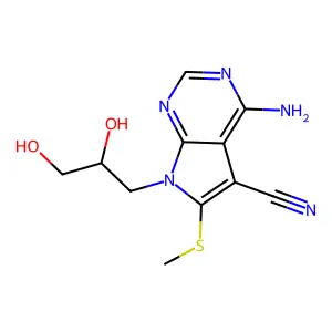 7-CN-8-MeS-9-(2,3-diOHPr)-7-deazaA structure