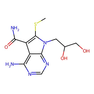 7-NH2CO-8-MeS-9-(2,3-diOHPr)-7-deazaA structure