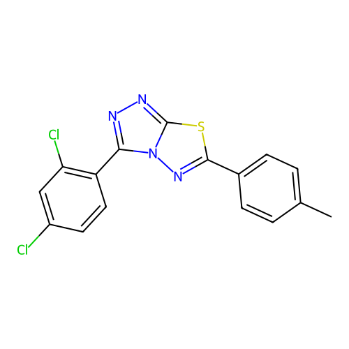 3-(2,4-dichlorophenyl)-6-(4-methylphenyl)-[1,2,4]triazolo[3,4-b][1,3,4]thiadiazole structure