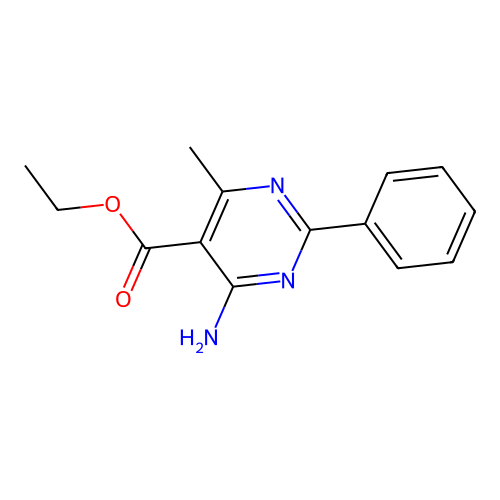 Ethyl 4-amino-6-methyl-2-phenyl-5-pyrimidinecarboxylate structure