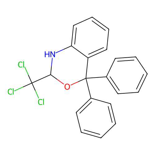 4,4-diphenyl-2-(trichloromethyl)-1,4-dihydro-2H-3,1-benzoxazine structure