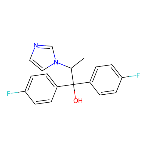 1,1-bis(4-fluorophenyl)-2-(1H-imidazol-1-yl)propan-1-ol structure