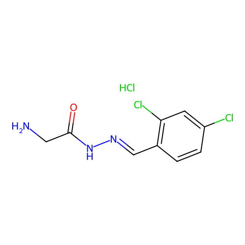 Glycine, (2,4-dichlorobenzylidene)hydrazide, hydrochloride structure