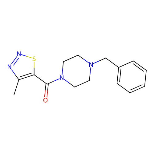 (4-Benzylpiperazin-1-yl)(4-methyl-1,2,3-thiadiazol-5-yl)methanone structure