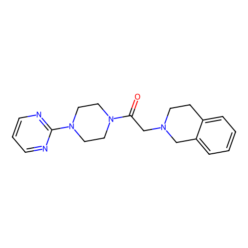 2-(3,4-dihydro-1H-isoquinolin-2-yl)-1-(4-pyrimidin-2-ylpiperazin-1-yl)ethanone structure