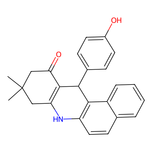 12-(4-Hydroxyphenyl)-9,9-dimethyl-7,8,9,10,12-pentahydrobenzo[a]acridin-11-one structure