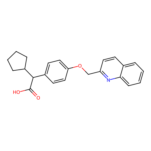 2-Cyclopentyl-2-(4-(2-quinolylmethoxy)phenyl)acetic acid structure