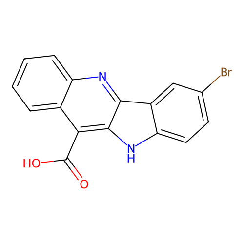7-bromo-10H-indolo[3,2-b]quinoline-11-carboxylic acid structure
