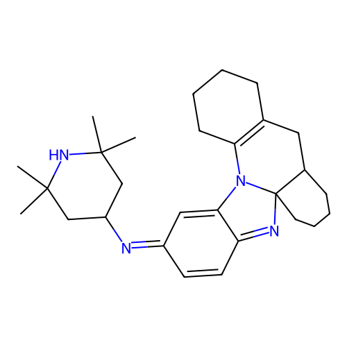 (E)-N-(6,7,8,9,9a,10,11,12,13,14-decahydro-2H-benzo[4,5]imidazo[2,1-e]acridin-2-ylidene)-2,2,6,6-tetramethylpiperidin-4-amine structure
