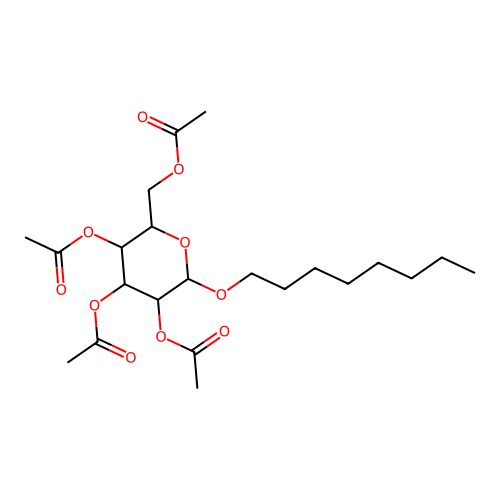 Octyl 2,3,4,6-tetra-O-acetylhexopyranoside structure