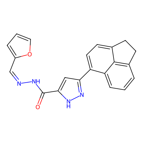 3-(1,2-dihydroacenaphthylen-5-yl)-N'-[(E)-furan-2-ylmethylidene]-1H-pyrazole-5-carbohydrazide structure