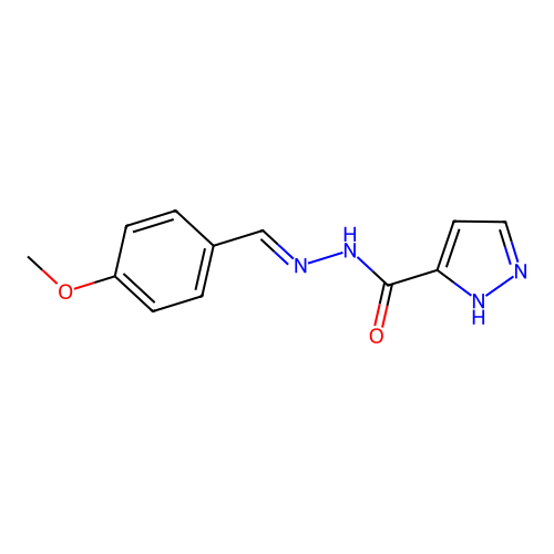 (E)-N'-(4-methoxybenzylidene)-1H-pyrazole-5-carbohydrazide structure