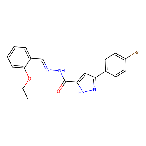 3-(4-bromophenyl)-N'-[(E)-(2-ethoxyphenyl)methylidene]-1H-pyrazole-5-carbohydrazide structure