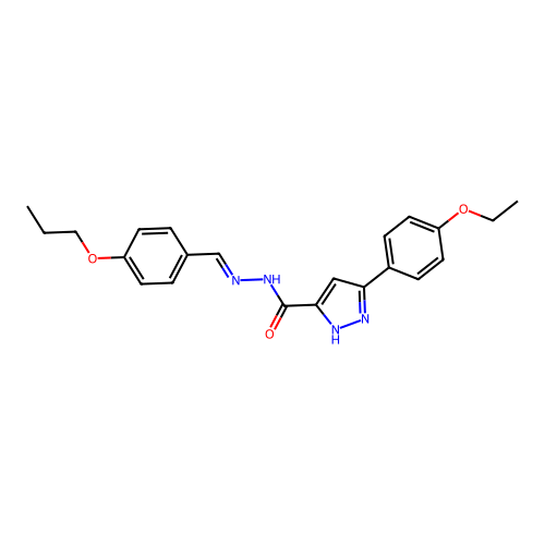 (E)-3-(4-ethoxyphenyl)-N'-(4-propoxybenzylidene)-1H-pyrazole-5-carbohydrazide structure