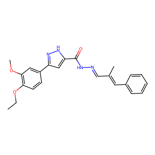 3-(4-ethoxy-3-methoxyphenyl)-N'-[(1E,2E)-2-methyl-3-phenylprop-2-en-1-ylidene]-1H-pyrazole-5-carbohydrazide structure