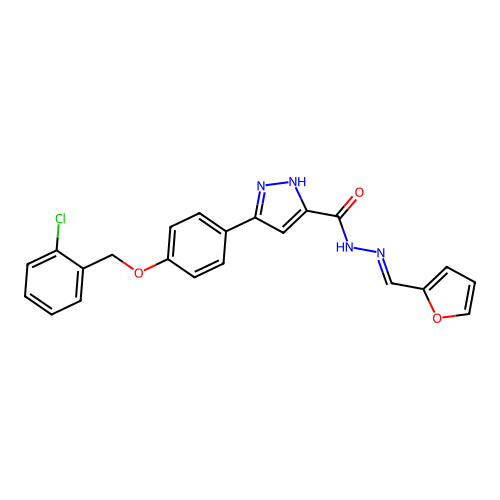 3-(4-((2-Chlorobenzyl)oxy)PH)-N'-(2-furylmethylene)-1H-pyrazole-5-carbohydrazide structure