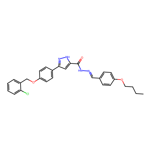 N'-(4-Butoxybenzylidene)-3-(4-((2-CL-benzyl)oxy)PH)-1H-pyrazole-5-carbohydrazide structure