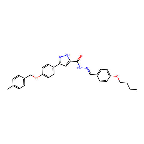 N'-(4-Butoxybenzylidene)-3-(4-((4-ME-benzyl)oxy)PH)-1H-pyrazole-5-carbohydrazide structure