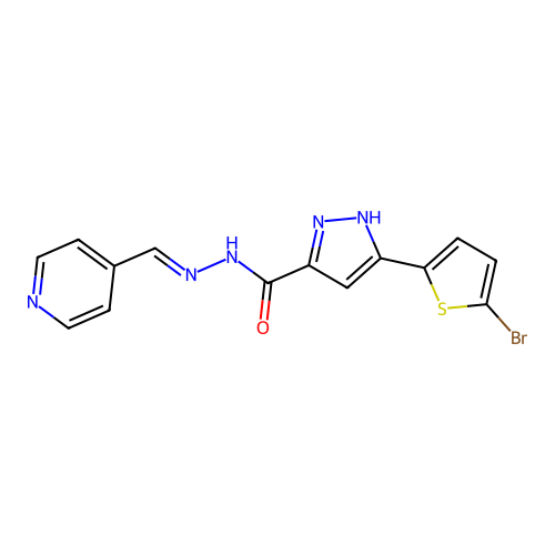 3-(5-Bromo-2-thienyl)-N'-(4-pyridinylmethylene)-1H-pyrazole-5-carbohydrazide structure