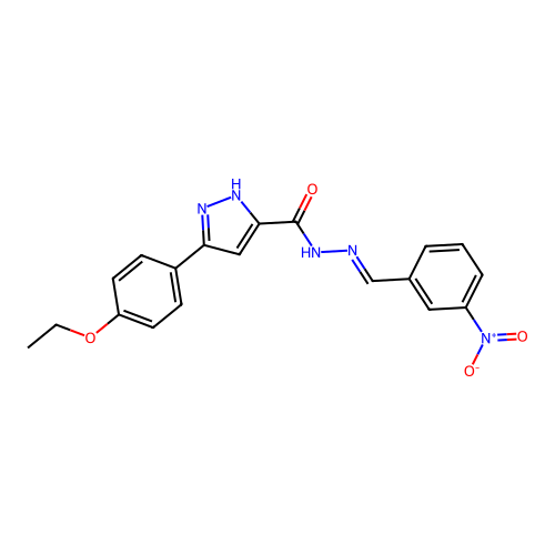 3-(4-ethoxyphenyl)-N'-[(E)-(3-nitrophenyl)methylidene]-1H-pyrazole-5-carbohydrazide structure