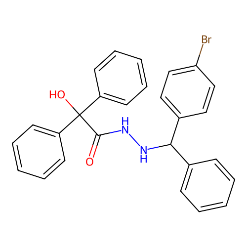 N'-((4-bromophenyl)(phenyl)methyl)-2-hydroxy-2,2-diphenylacetohydrazide structure